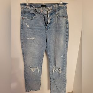 Express modern straight super high rise jeans 8 short